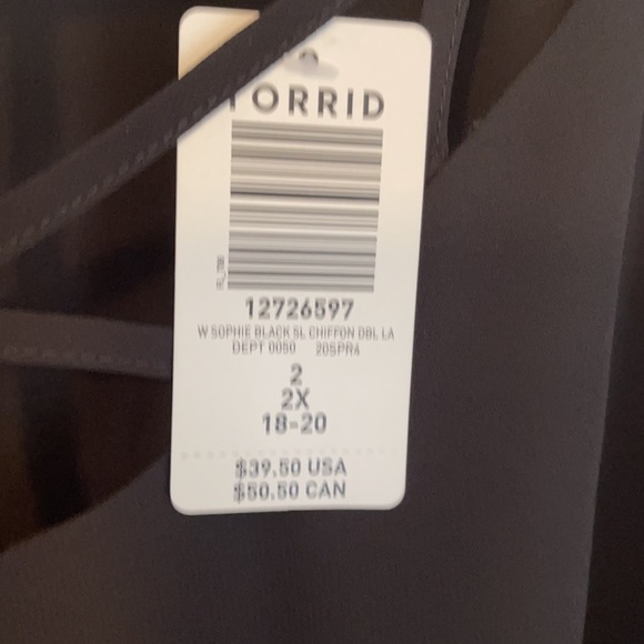 Brand New Torrid Sophie Black Chiffon Cami - 2X - Picture 7 of 7